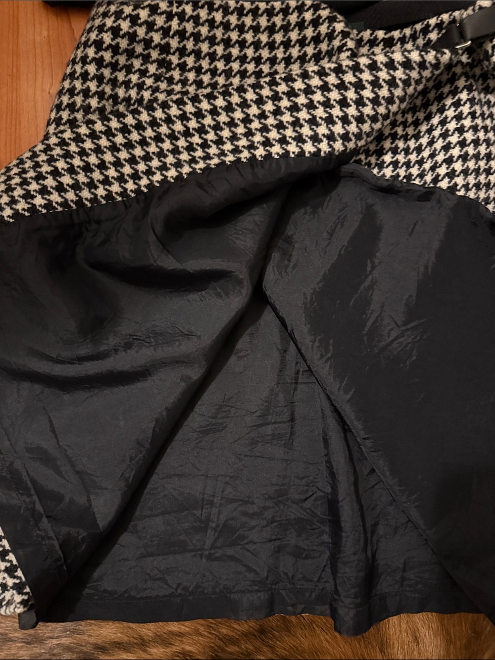 Vintage Ralph Lauren Black and White Houndstooth Wrap Skirt - Picture 5 of 9